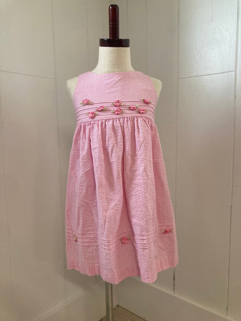 Rare Edition Pink Cotton Seersucker Dress, Size 3T